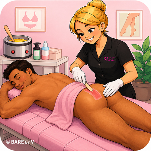 Butt cheek wax service at Bare By V in Rochester NY
