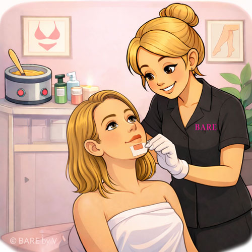 Chin waxing service in Rochester NY at Bare By V