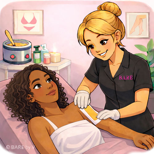 Full arm waxing service in Rochester NY at Bare By V